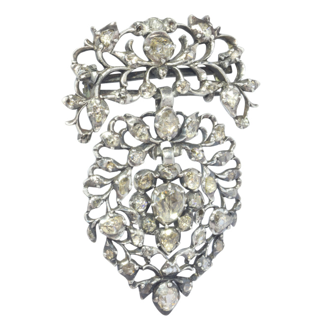 Antique 18th Century diamond set Flemish Heart brooch by Unknown artist