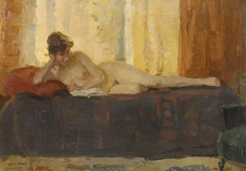 LIGGEND NAAKT, LEZEND by Isaac Israels
