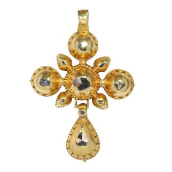 Antique Elegance: The 1800s Diamond Cross Pendant by Onbekende Kunstenaar