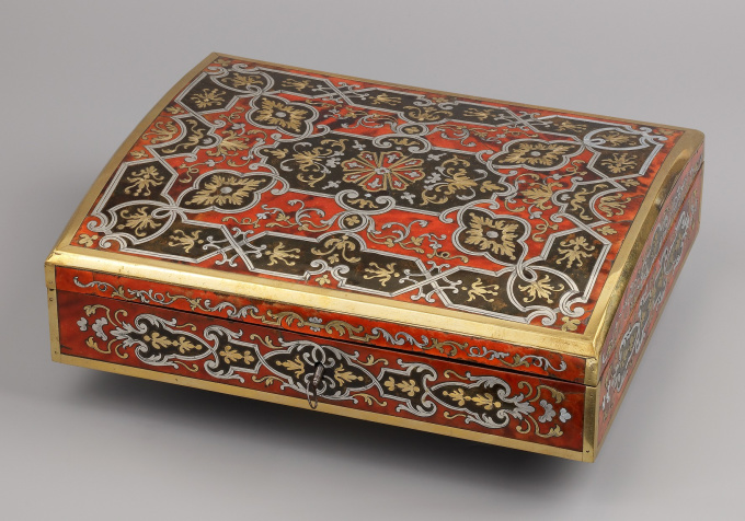 German Boulle-technique Marquetry Writing Box by Artiste Inconnu