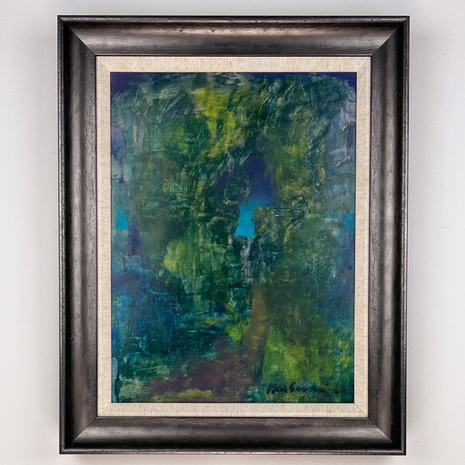“Landscape”, 1968 – oil on board by Max Salmi