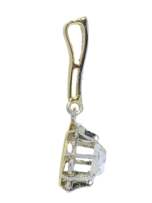 Art Deco diamond pendant with large rose cut diamond by Artiste Inconnu