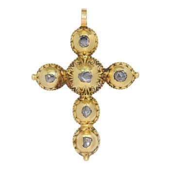 The Ciselé Diamond Cross: A Unique Jewel in Baroque Artistry by Artiste Inconnu