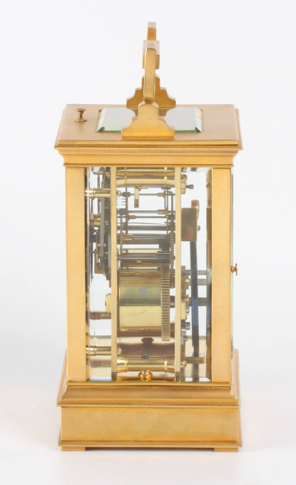 A French gilt brass Anglaise carriage clock with repeat, circa 1880. by Unknown artist