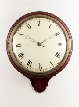 A fine English mahogany dial wall timepiece, circa 1820. by Unknown Artist