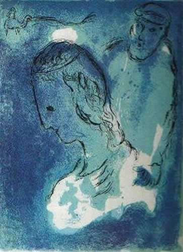 Abraham et Sara by Marc Chagall