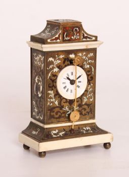 A miniature Austrian Boulle and ivory 'Zappler' timepiece, circa 1840 by Unknown Artist