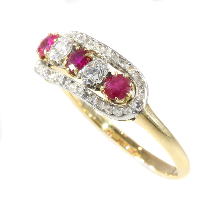 Victorian diamond and ruby ring by Artista Sconosciuto