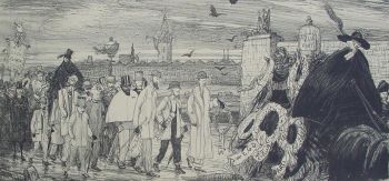 Funeral of the Dutch Etching Society (Nederlandsche Etsclub) by Marius Bauer