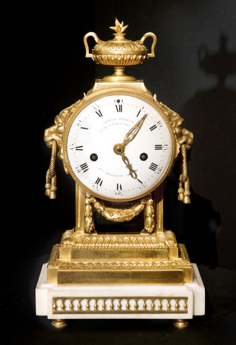 A French gilted bronze Louis Seize Mantel clock by Charles Bertrand