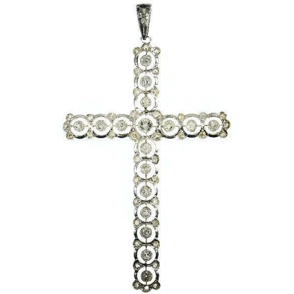 Belle Epoque antique diamond cross pendant by Onbekende Kunstenaar