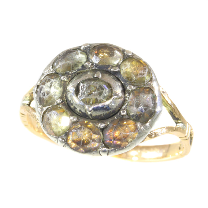 Antique Baroque ring with faux rose cut diamonds by Unknown Artist