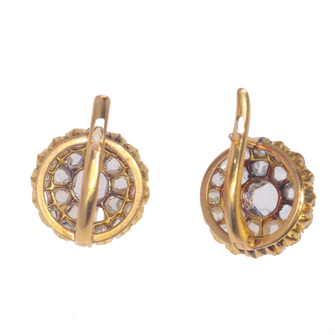 Vintage antique Victorian rose cut diamond earrings by Onbekende Kunstenaar