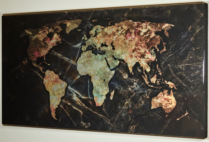 World Map Marble by Angela Gomes