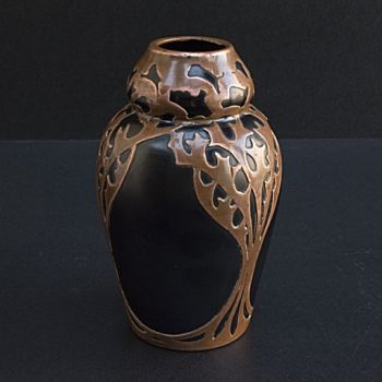 Bohemian glass vase by Artiste Inconnu
