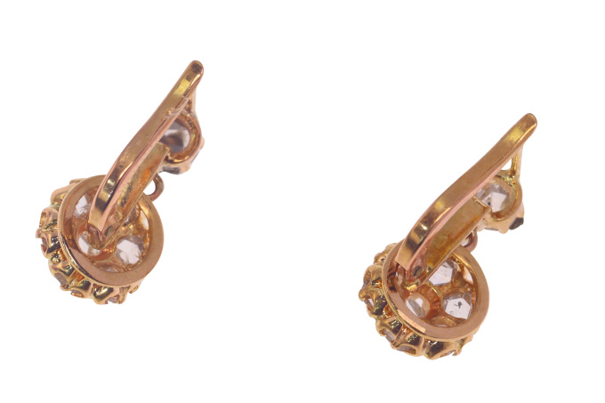 Vintage antique Victorian rose cut diamond earrings by Artista Sconosciuto