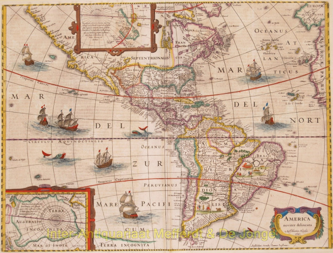 America rare map  by Jodocus Hondius