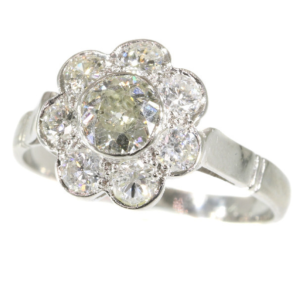 Fifties Vintage Diamond Engagement Ring Platinum 1.32 TCW by Artista Desconocido