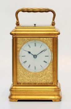 A French gilt brass 'Giant' carriage clock, Drocourt, circa 1870 by Drocourt