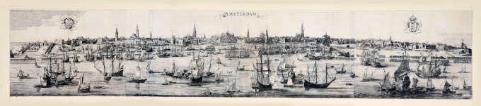Large and beautifully executed panorama of Amsterdam by Reinier & Joshua Ottens
