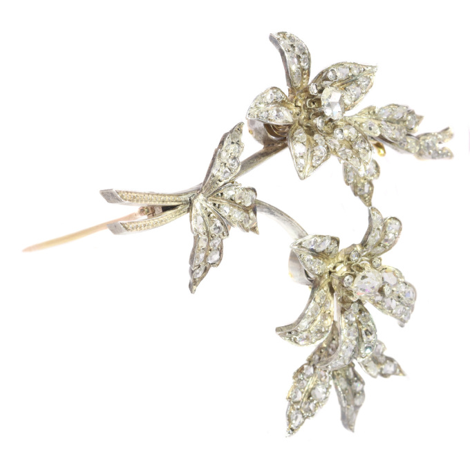 Antique diamond set trembleuse branch brooch by Unknown Artist