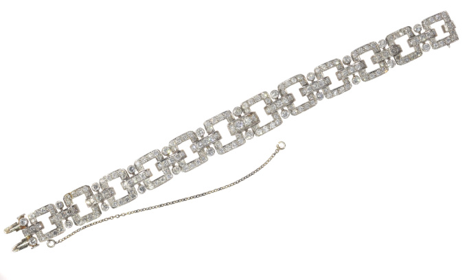 Vintage Fifties Art Deco inspired diamond platinum bracelet by Unbekannter Künstler