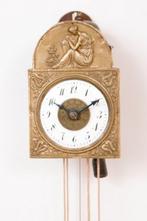 A rare German Black Forest miniature Sorg wall clock with alarm, circa 1840 by Unknown Artist