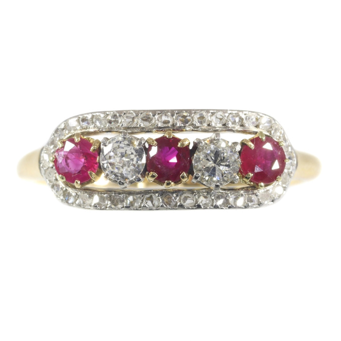 Victorian diamond and ruby ring by Artista Sconosciuto