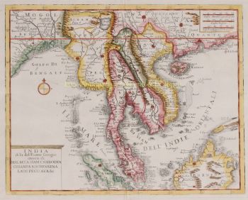 Southeast Asia, Indochina, Malay Peninsula  by Giambattista Albrizzi
