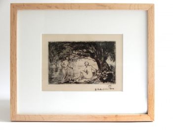 "Deux baigneuses" - etching (eau forte) by Théophile Alexandre Steinlen