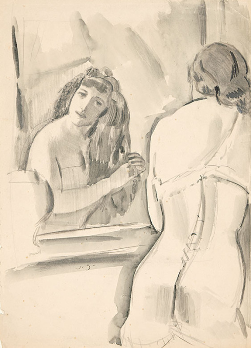 Woman in front of the mirror by Jan Sluijters
