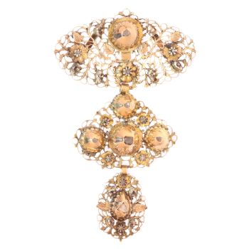 Early 19th century gold diamond pendant called a la jeanette by Unknown Artist