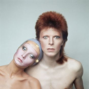 David Bowie and Twiggy - for the cover of his album Pin Ups  by Justin de Villeneuve