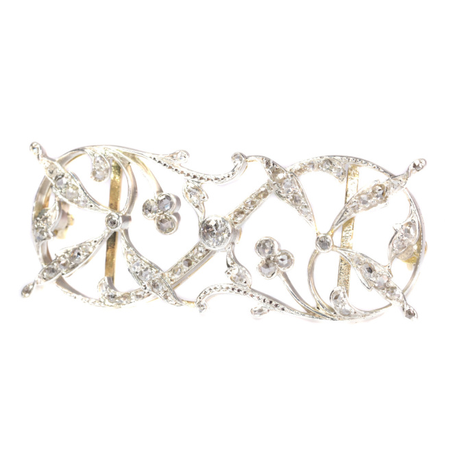 Vintage Antique Art Nouveau diamond set brooch dog collar head band by Artiste Inconnu