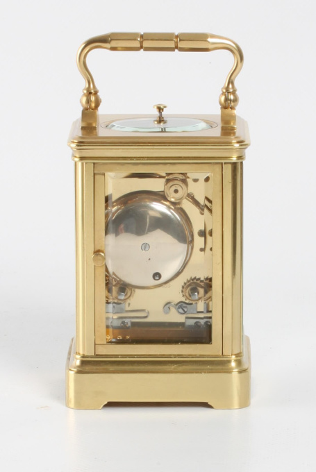 A small French brass striking carriage clock, circa 1860 by Unknown Artist