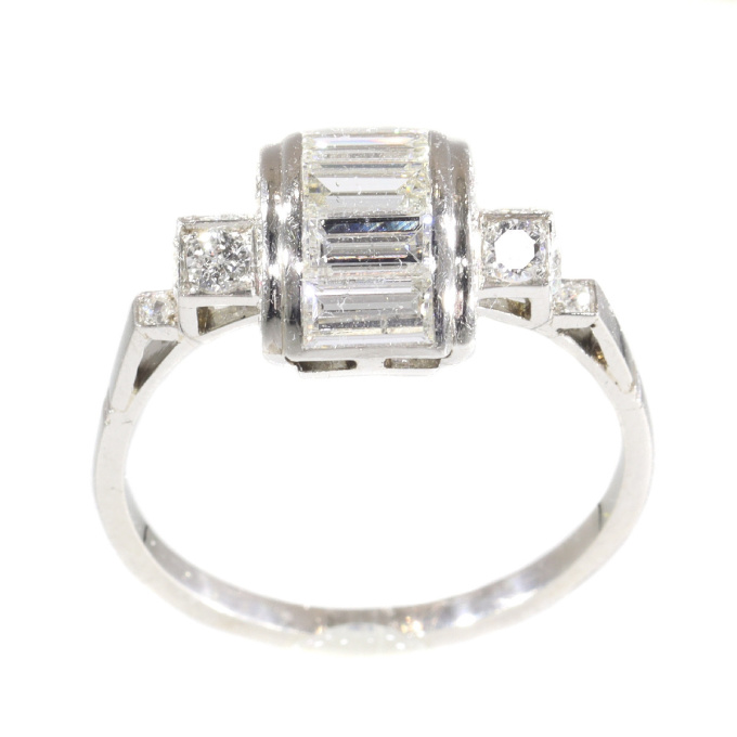 Vintage Fifties Art Deco inspired diamond engagement ring by Unknown artist