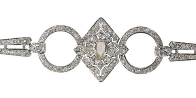 Vintage 1920's Art Deco diamond dog collar necklace by Onbekende Kunstenaar