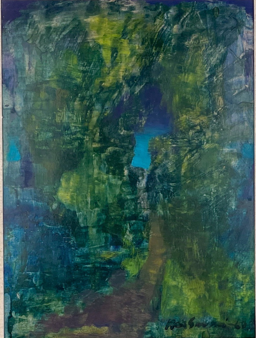 “Landscape”, 1968 – oil on board by Max Salmi