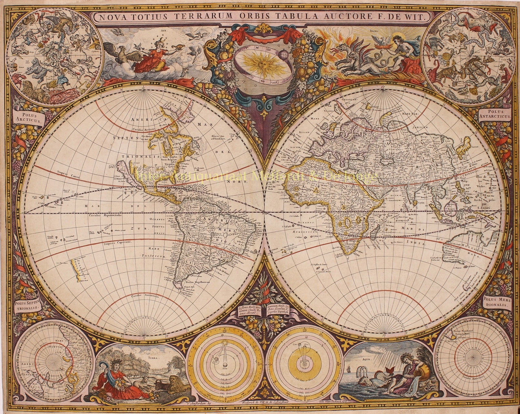 Framed Old World Map Cartography By Willem Blaeu Theatrum Orbis Terrarum 